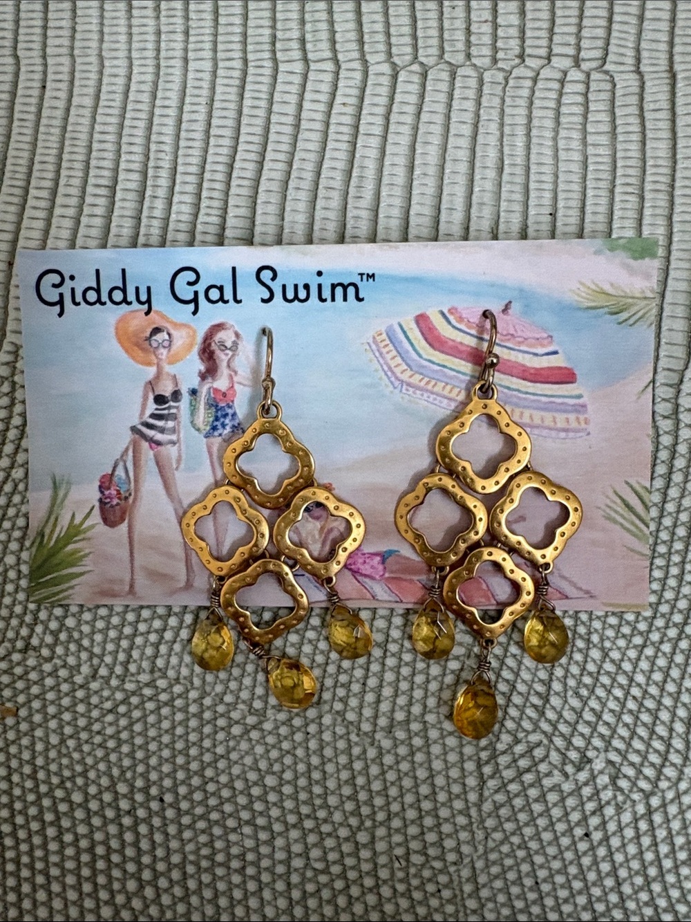 Stella & Dot Gold and Yellow Dangle Earrings
